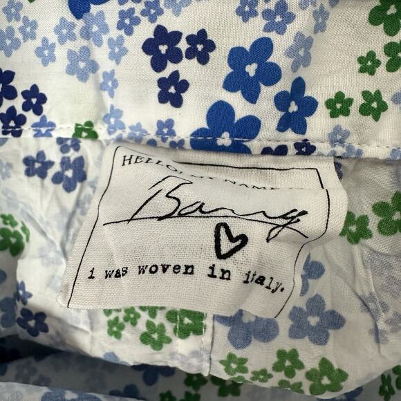 Frank Eileen Shirt Top Womens Medium Blue Floral Ditzy Button Barry Cottage - Picture 7 of 13